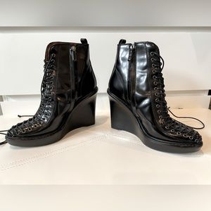 Lanvin high heel wedge ankle boots